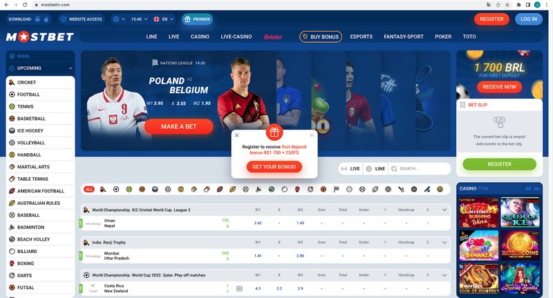 Mostbet.com - Zakłady sportowe - Wyniki i opinie
